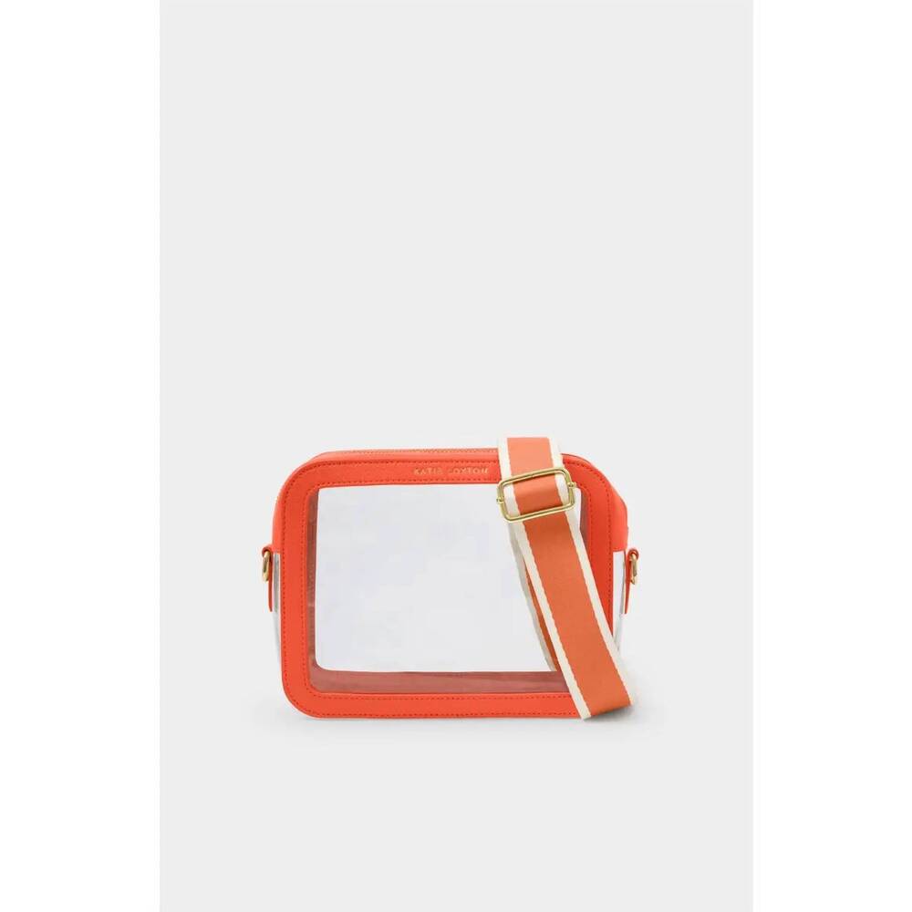 NEW KATIE LOXTON women's clear stadium bag in deep orange